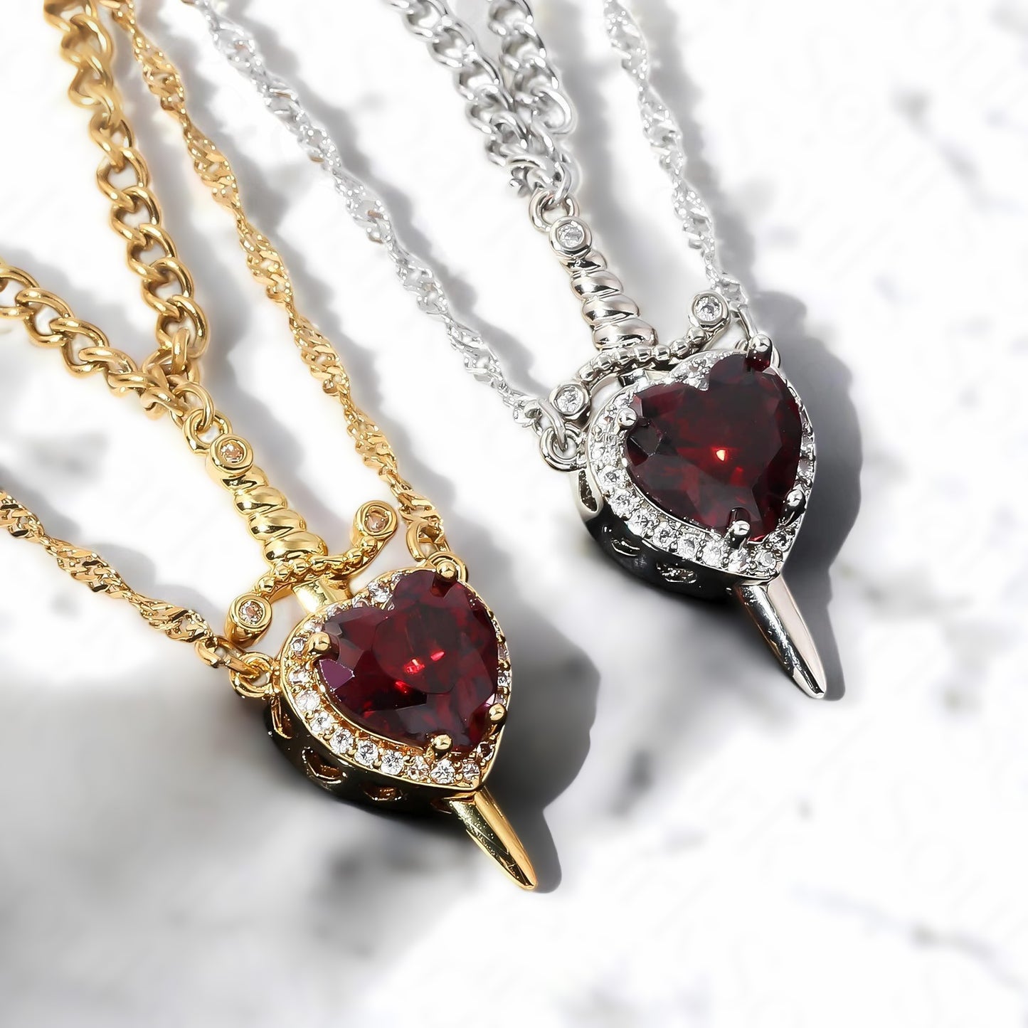 🌹Valentine's Day sale💝Heart and Sword Pendant Necklace - Couple Necklaces