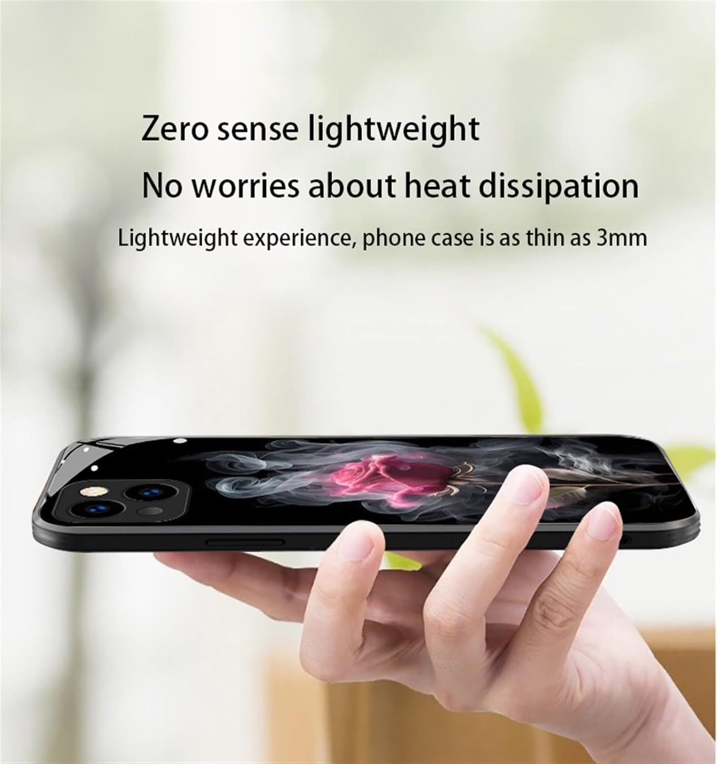 New Smoked red Rose Tempered Glass Suitable for iPhone