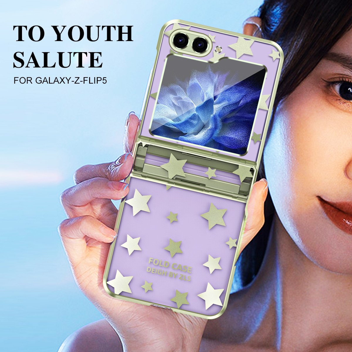 Electroplating starry sky phone case, suitable for Galaxy Z flip 3/Galaxy Z flip 4/Galaxy Z flip 5/Galaxy Z flip 6