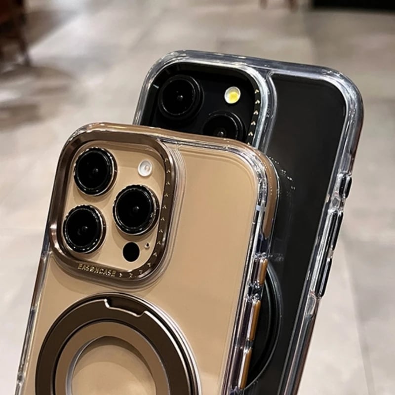 Luxury Magsafe Magnetic Transparent 360°Rotating Holder Stand Phone Case