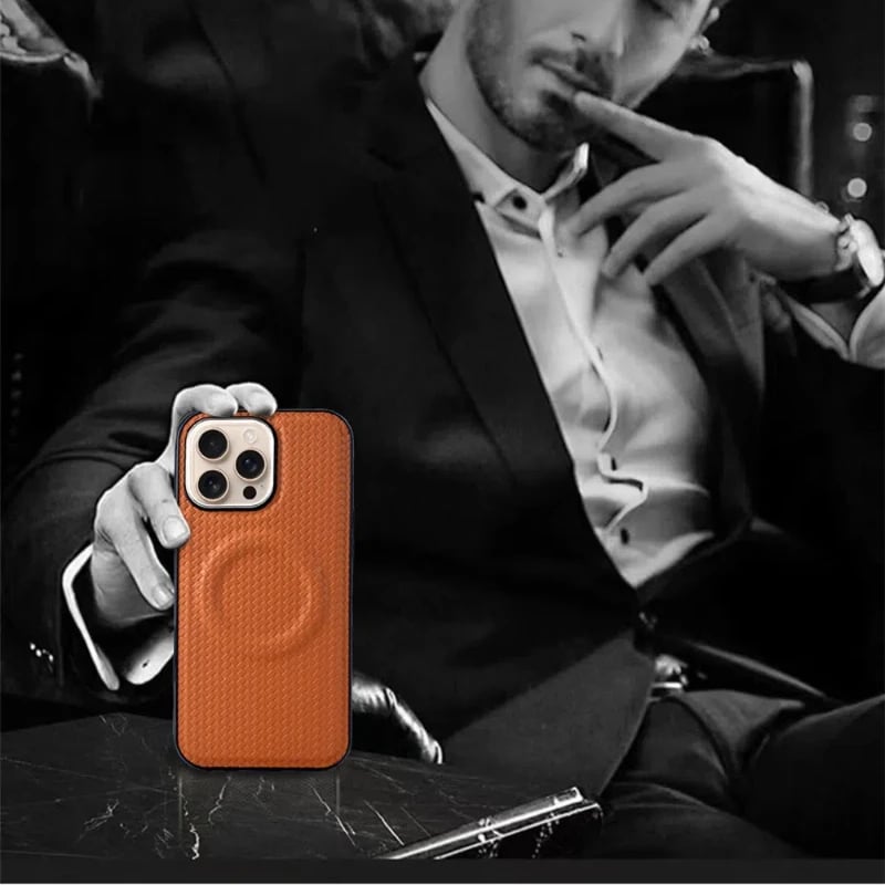 Woven Textured Leather Magnetic Phone Case