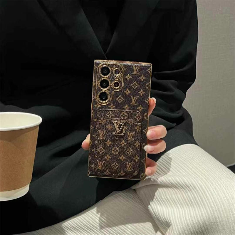 Electroplating Retro Embossed Card Slot Samsung Case