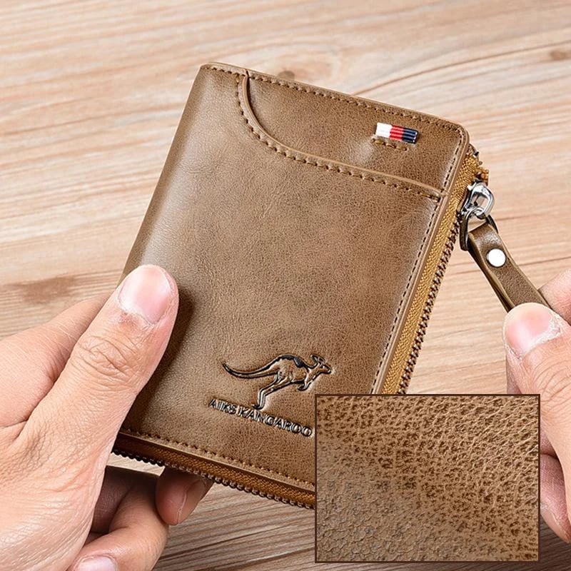 š„ BIG SALEš„š„Men Wallet Zipper Genuine Leather Purse ( RFID PROTECTED )