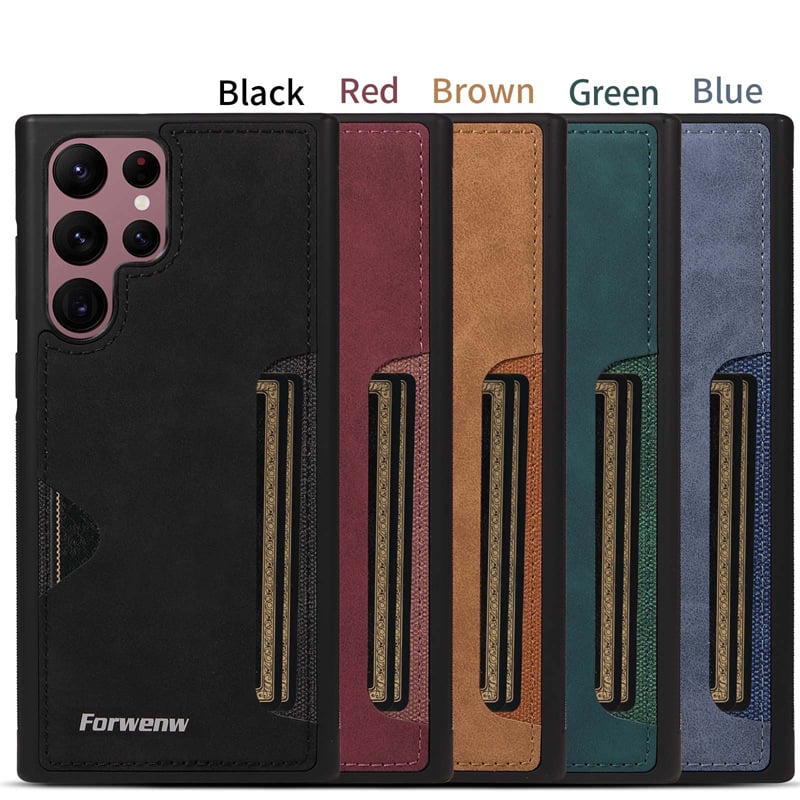 Card slot leather case anti-fall mobile phone case for Galaxy S25/S24/S23/S22/S21 series