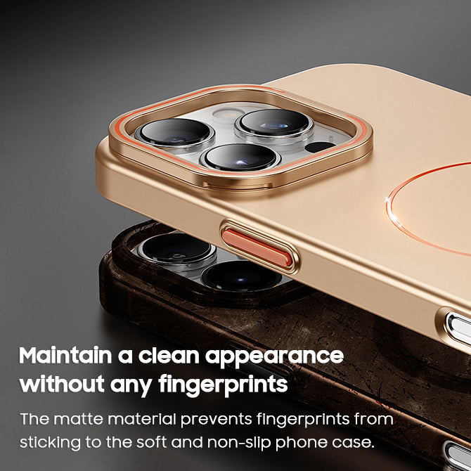 Electroplated Matte Case with MagSafe & Lens Kickstand for iPhone