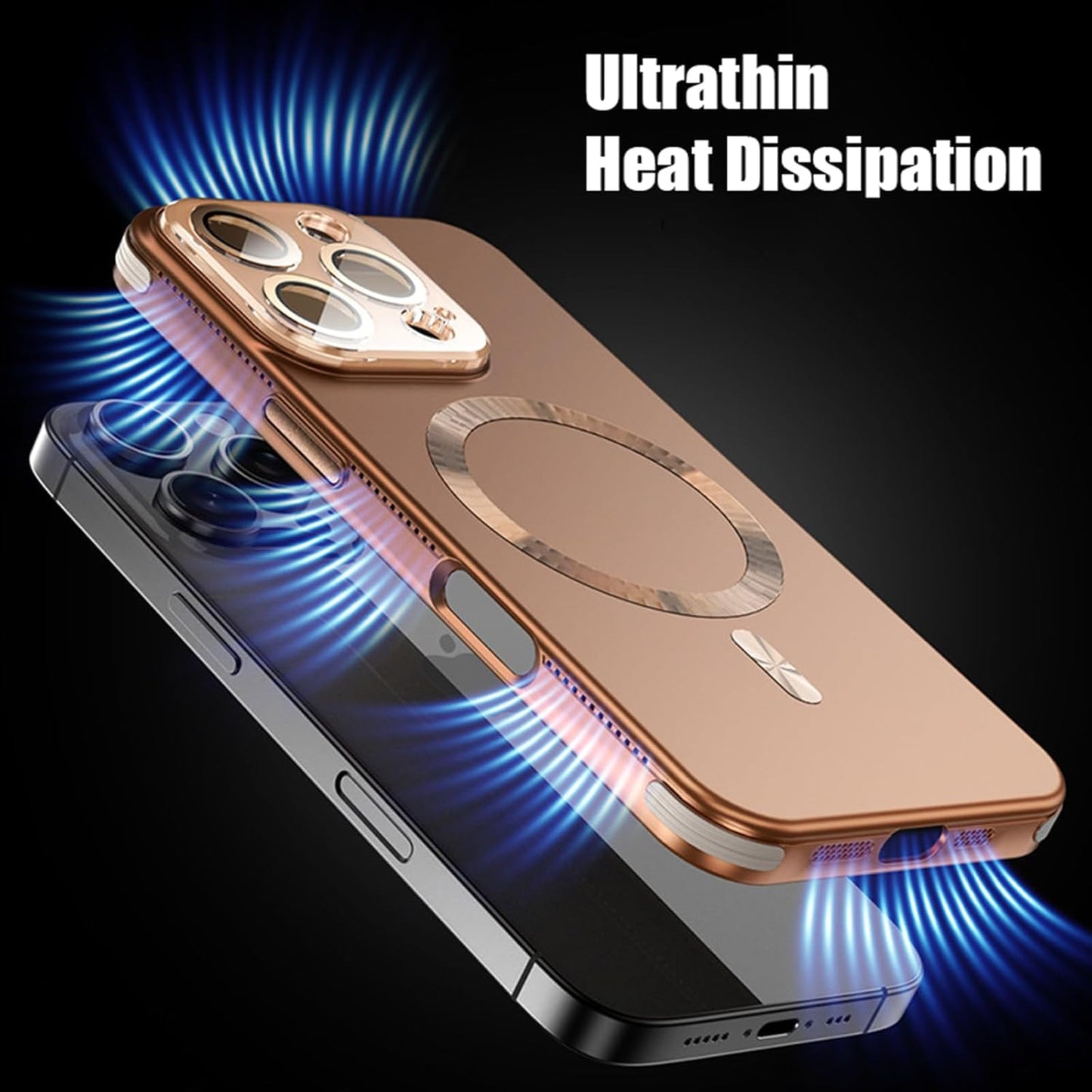Magnetic Case for iPhone, Slim Frosted Heat Dissipation Phone Case All-Inclusive Lens Protection Cover