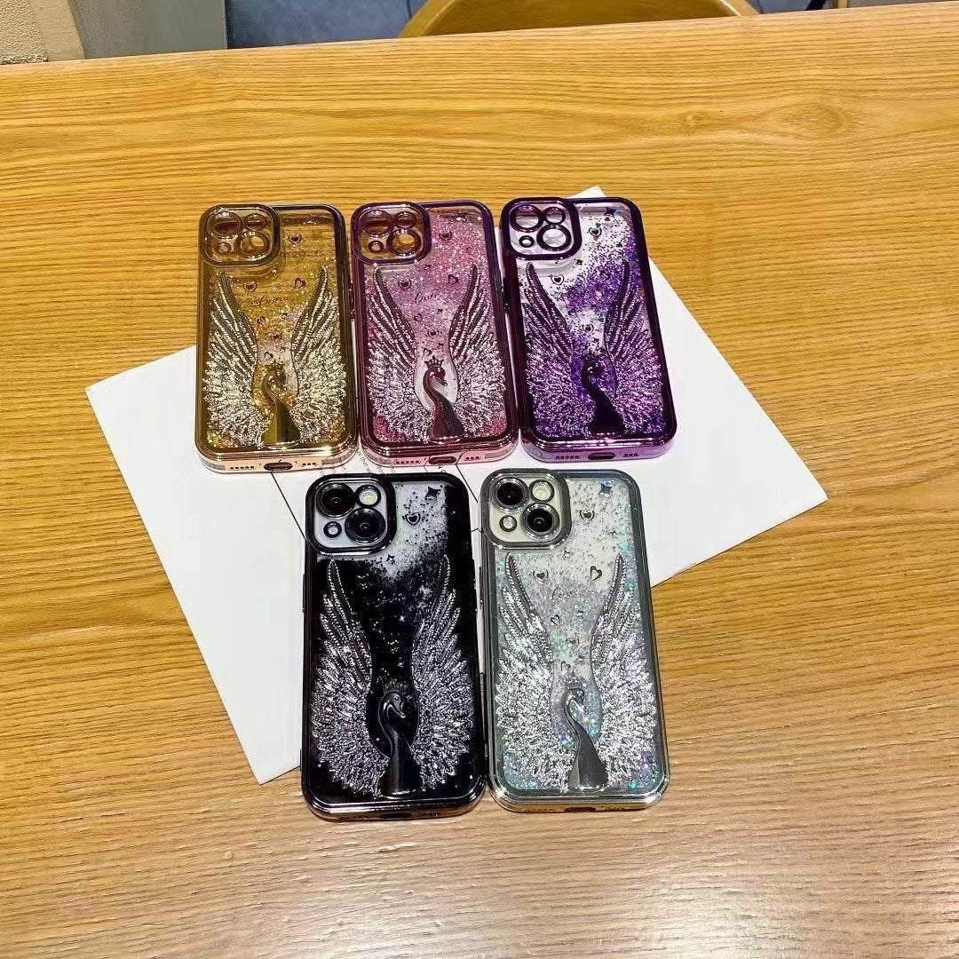 Swan Flash Powder Flush Sand phone case