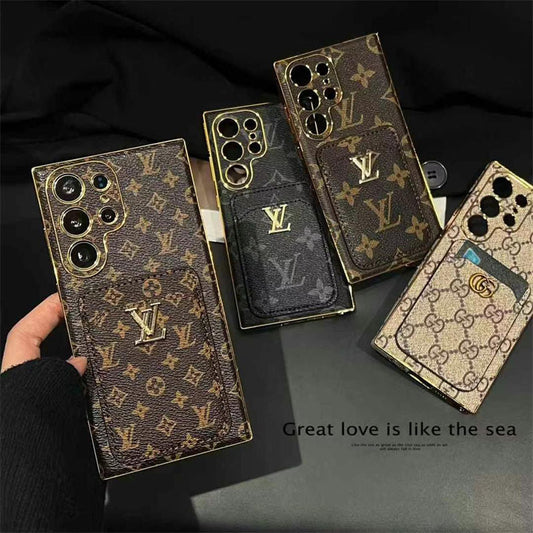 Electroplating Retro Embossed Card Slot Samsung Case