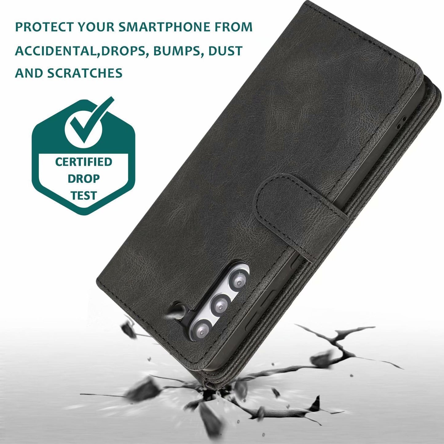 Leather Zipper Wallet Phone Case For Samsung A15