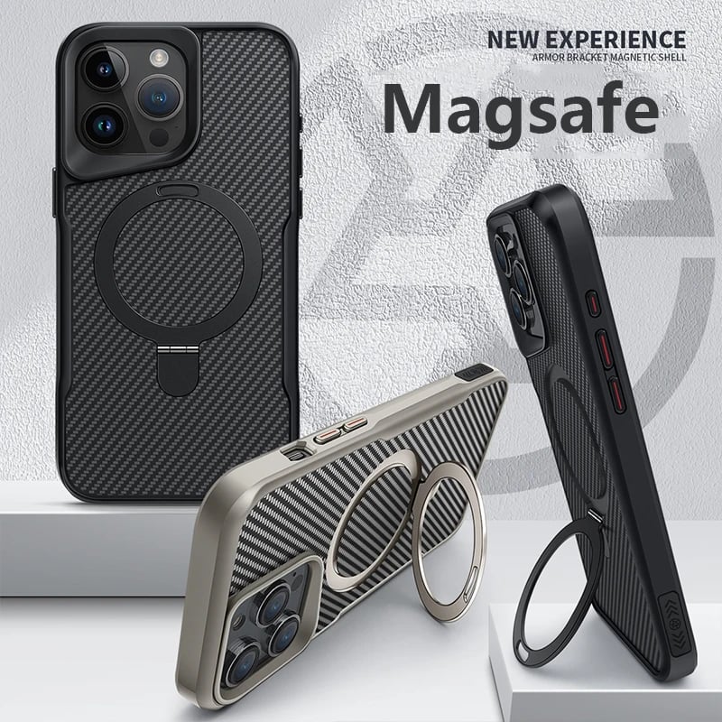 Fiber Textured Backplate Magnetic Case For iPhone
