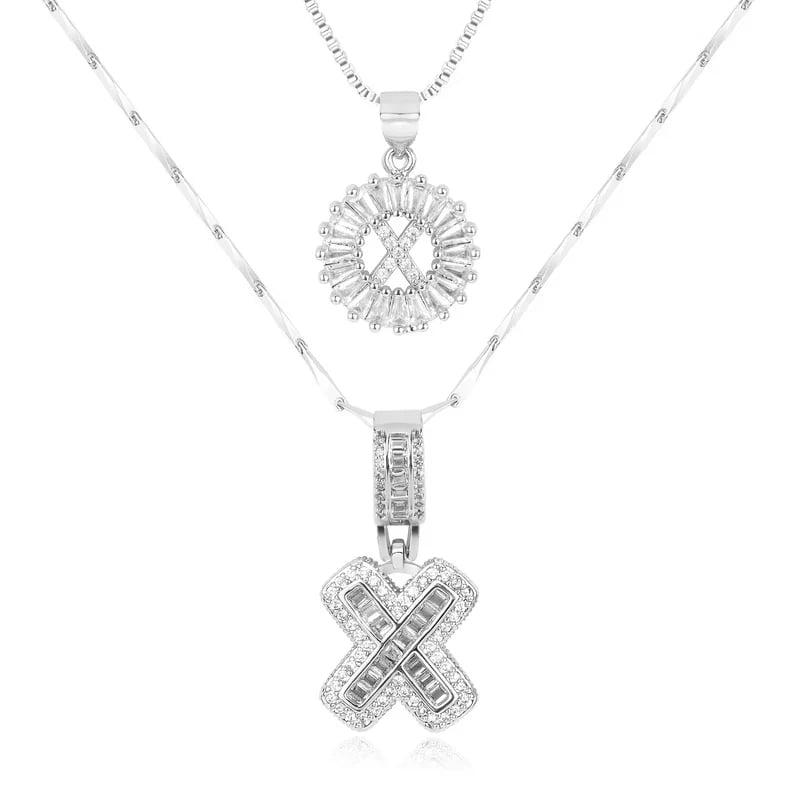 2 Pack - Initial Letter Pendant Necklaces