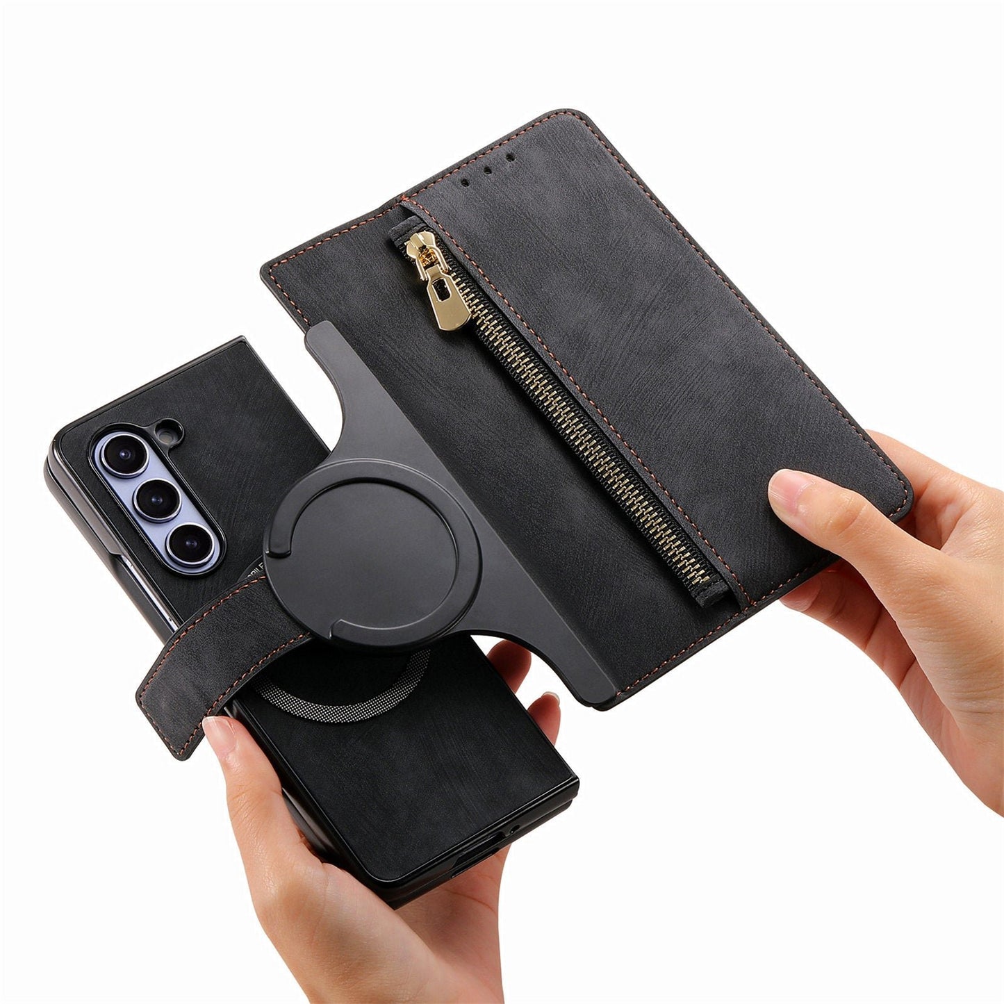Suitable for Samsung Z Fold6/5/4Mobile Phone Case Magnetic Detachable Leather Case