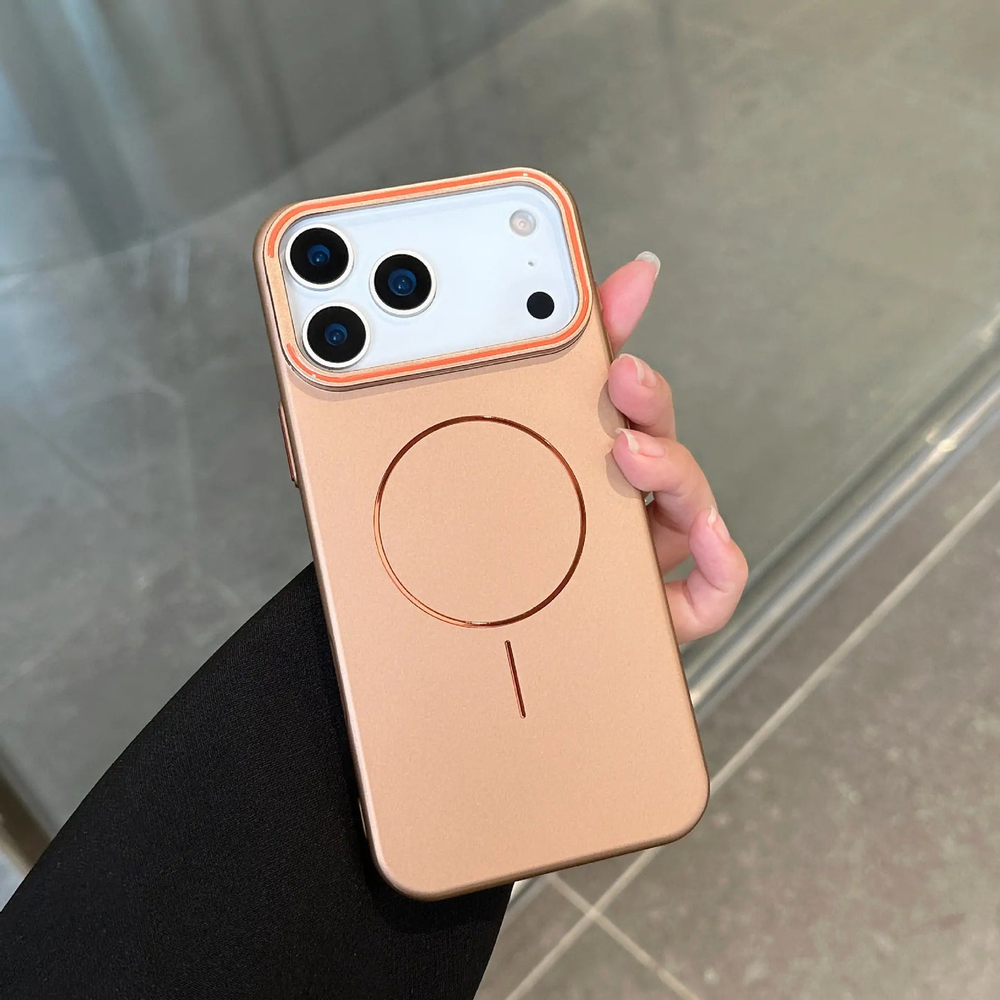 Electroplated Matte Case with MagSafe & Lens Kickstand for iPhone