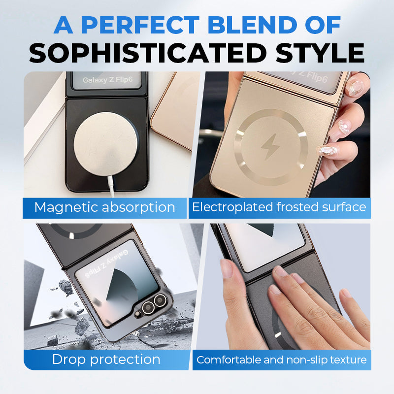 Electroplated Frosted Magnetic Cover for Samsung Galaxy Z Flip Series