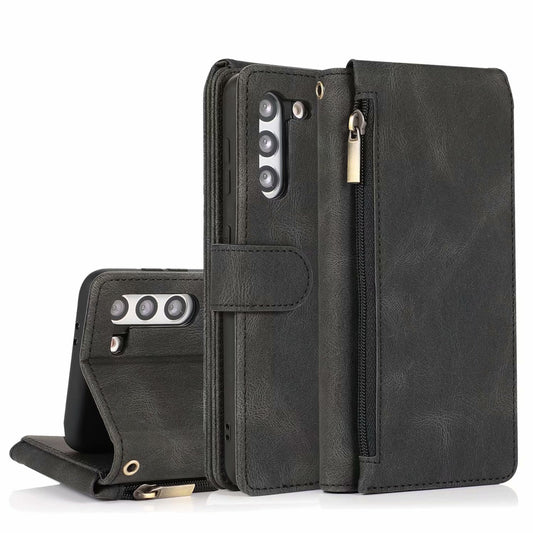 Leather Zipper Wallet Phone Case For Samsung A15