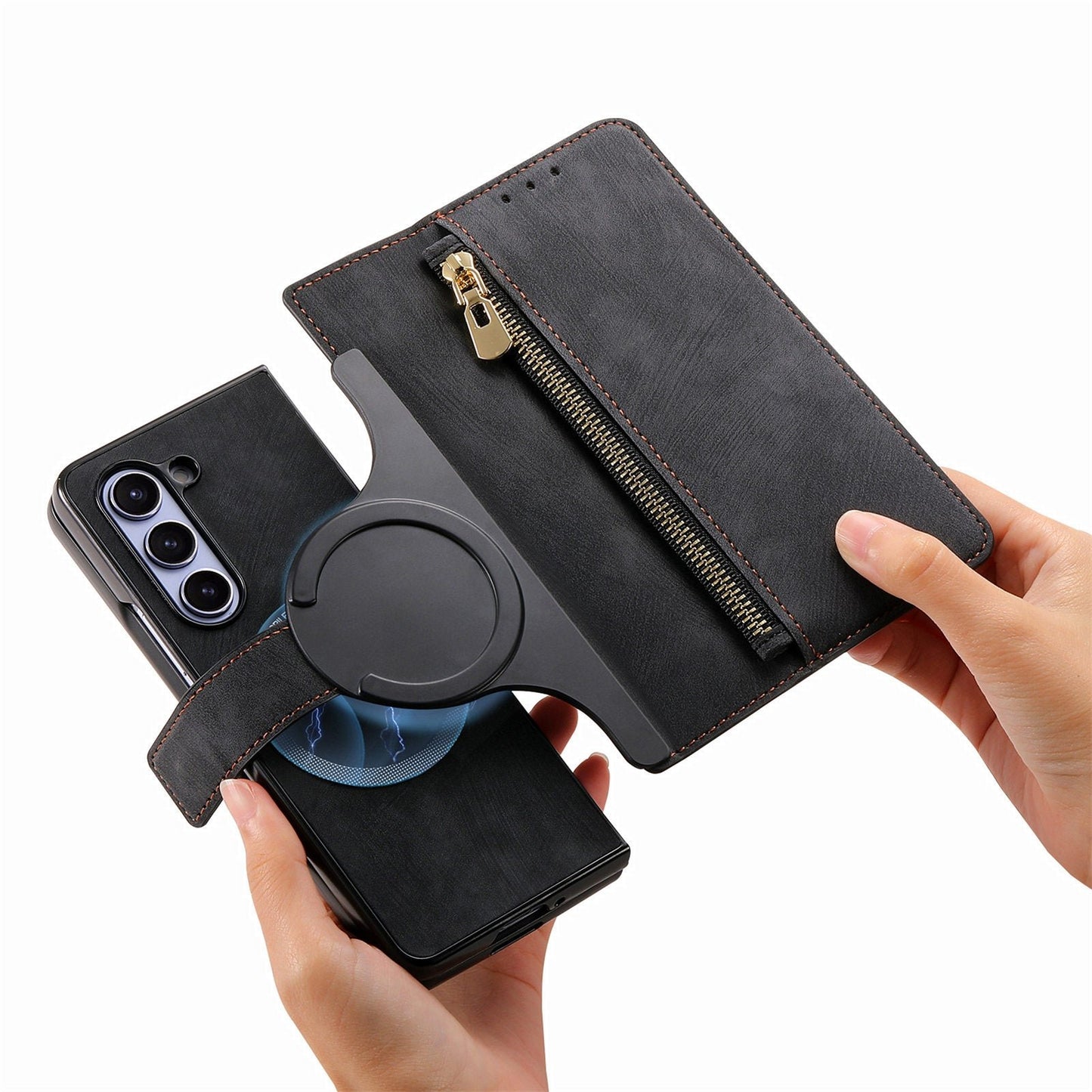 Suitable for Samsung Z Fold6/5/4Mobile Phone Case Magnetic Detachable Leather Case
