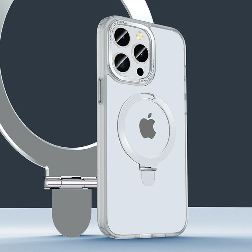 Magnetic integrated bracket metal lens mobile phone case for iPhone 16/15/14/13