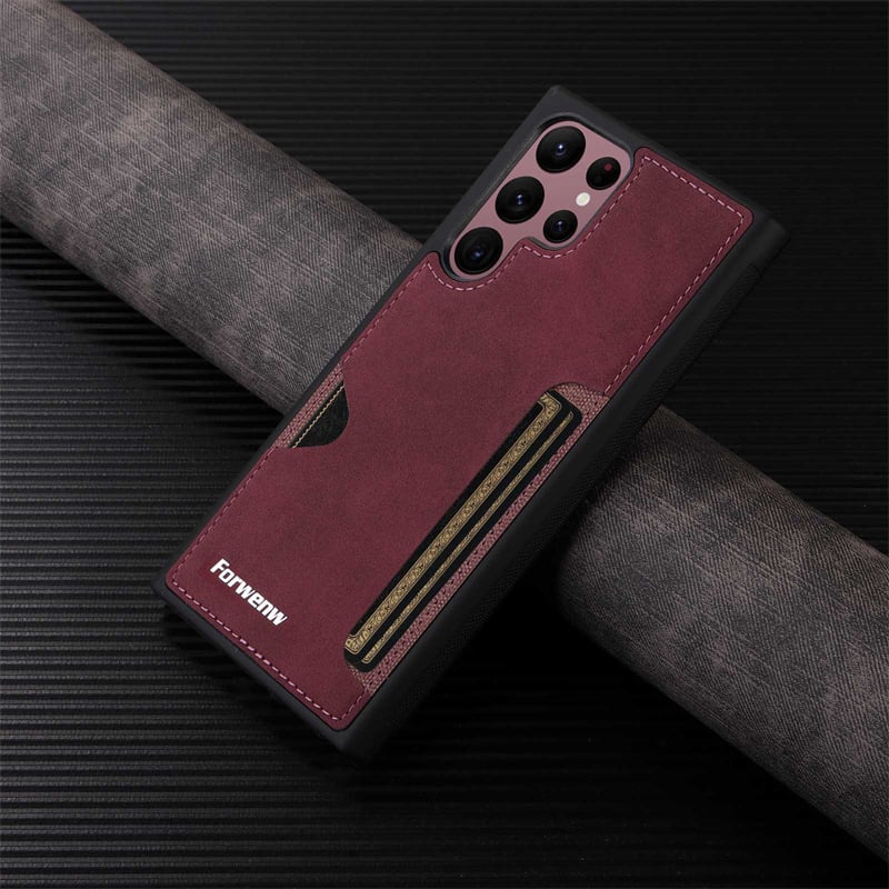 Card slot leather case anti-fall mobile phone case for Galaxy S25/S24/S23/S22/S21 series