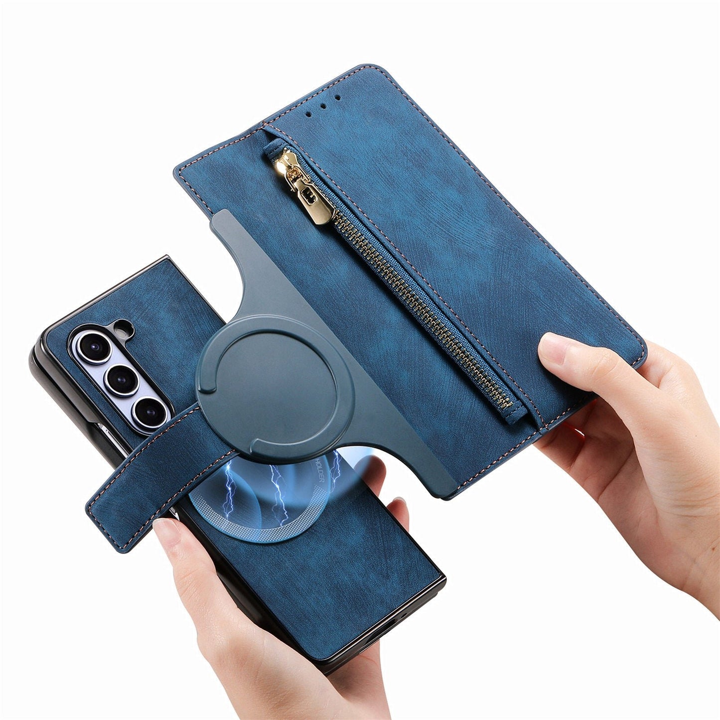 Suitable for Samsung Z Fold6/5/4Mobile Phone Case Magnetic Detachable Leather Case