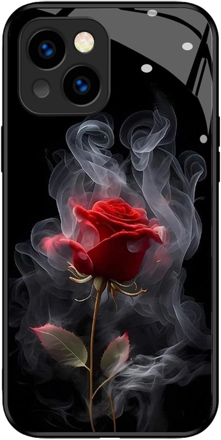 New Smoked red Rose Tempered Glass Suitable for iPhone