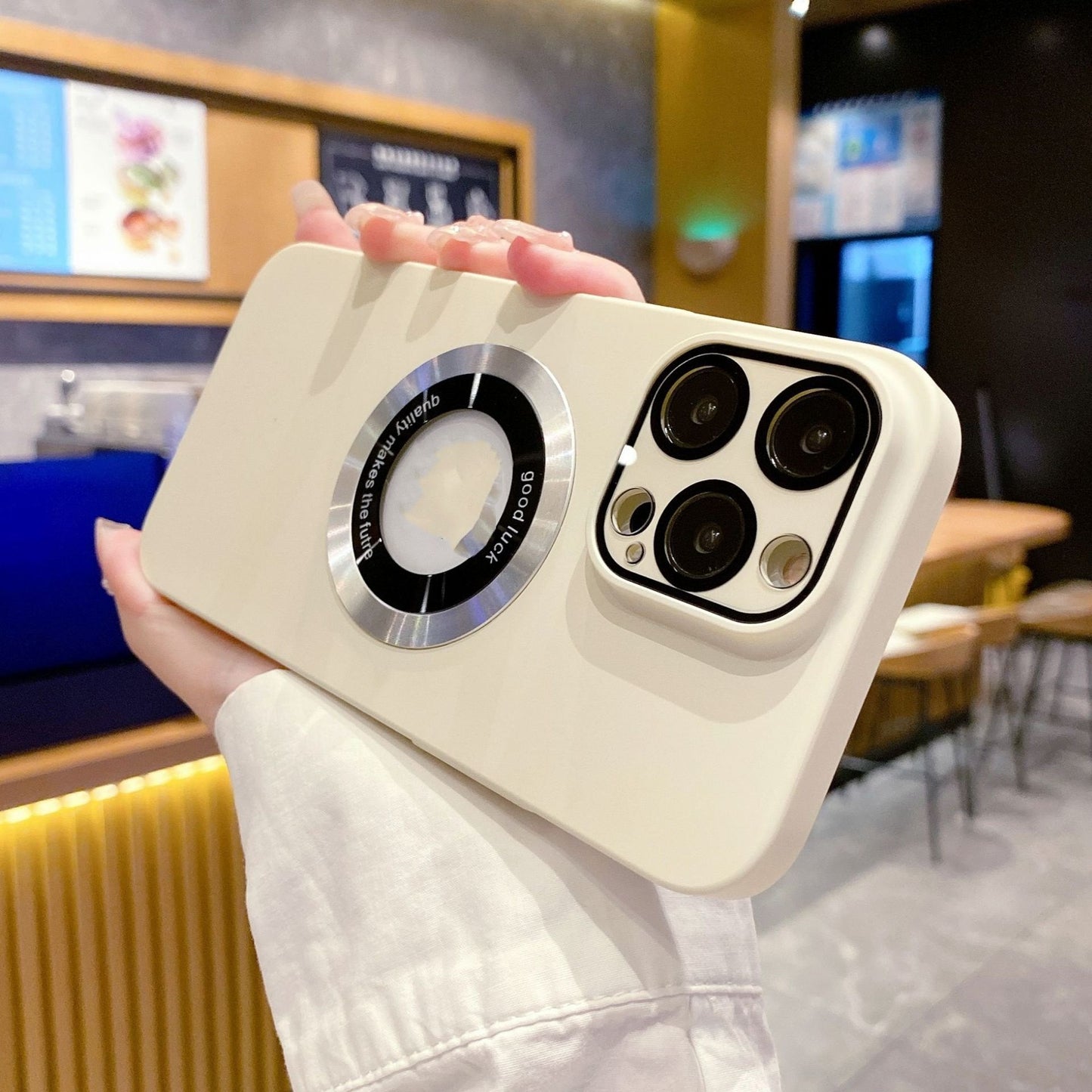 Metallic-Style PC Phone Case | Dust-Proof Mesh | MagSafe Compatible | Built-in Camera Lens Film Protection