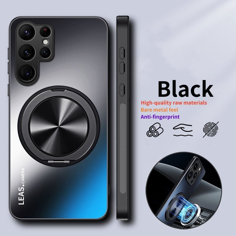 Fully inclusive magnetic bracket skin-feel mobile phone case for Samsung S25/S24/S23/S22/S21