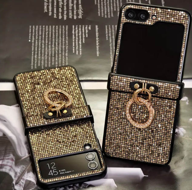 Luxury Glitter Ring Phone Case For Samsung Z Flip3/4/5/6/7