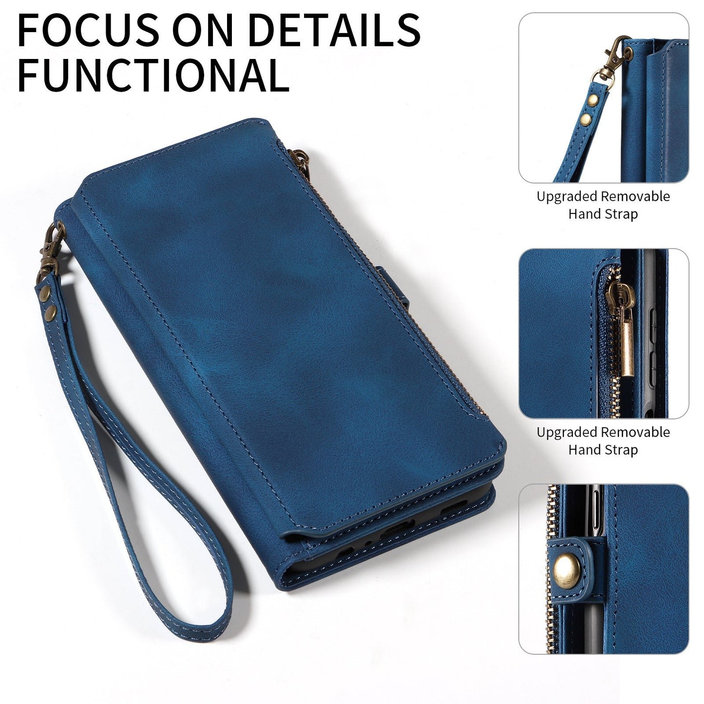 Vintage Wallet Zipper Card Insert Leather Case For Samsung A16