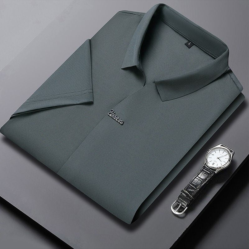 đHot Sale 49% OFFâłMenâs Casual Lapel Breathable Wrinkle-free T-shirt