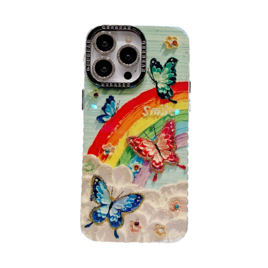 Rainbow butterfly phone case for iPhone 16/15/14/13/12/11