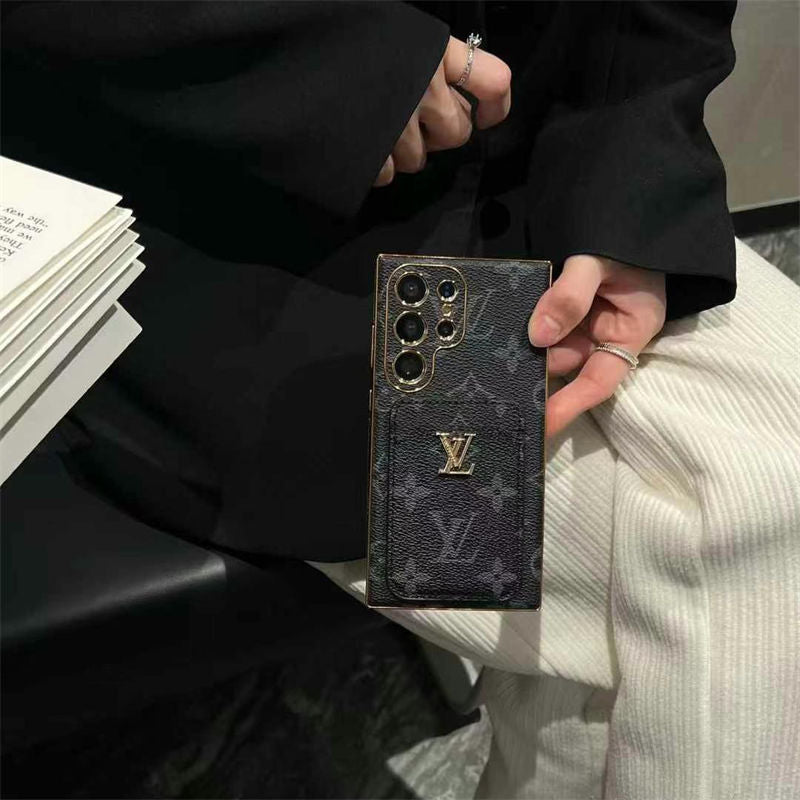 Electroplating Retro Embossed Card Slot Samsung Case