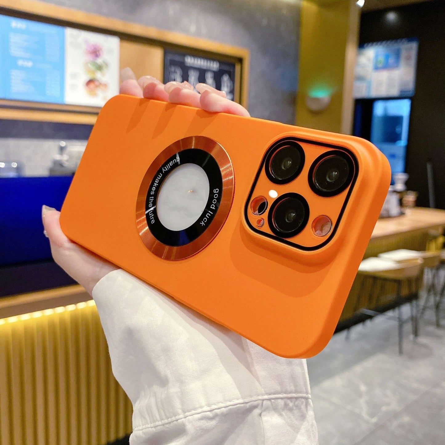 Metallic-Style PC Phone Case | Dust-Proof Mesh | MagSafe Compatible | Built-in Camera Lens Film Protection