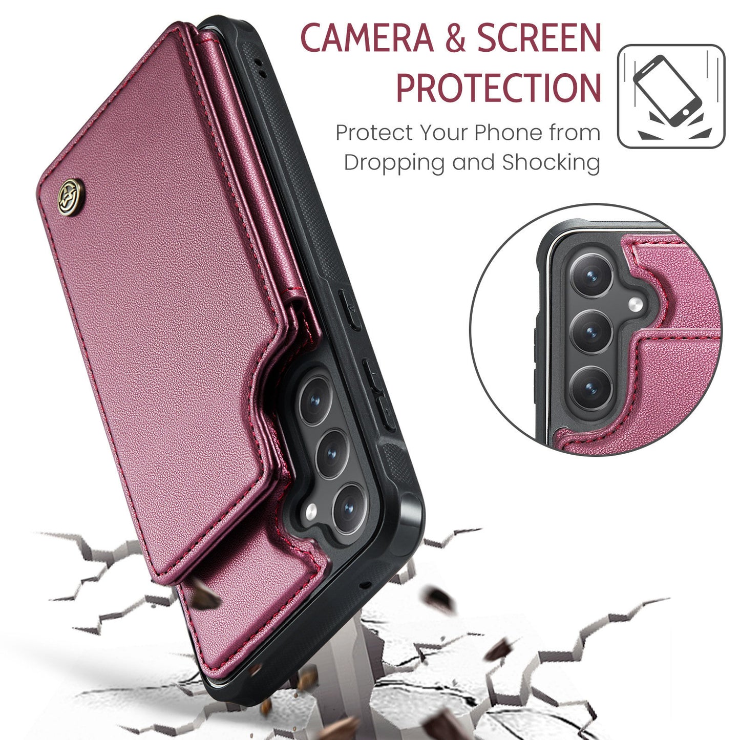 Multifunctional Anti-theft Brush Business Leather Case For Samsung A16