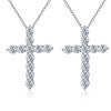 Easter promo - GRA certification-Buy 1 Take 1-Moissanite Inlaid Silver Cross Necklace-Necklace adjustable Size