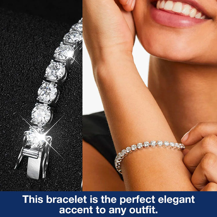 Kadayawan Festival Promo - Sparkling 3MM Moissanite Tennis Bracelet with free jewelry box. Chain length 20cm.
