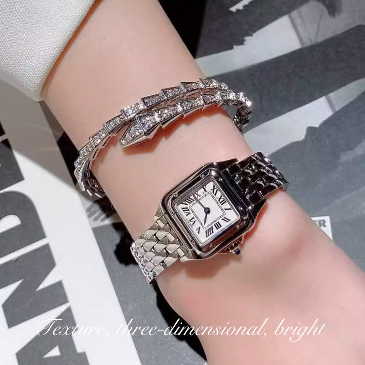 Easter promo - Moissanite Snake Shaped Bracelet and Ring Set - Free Jewelry Box.