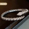 Easter promo - Moissanite Snake Shaped Bracelet and Ring Set - Free Jewelry Box.