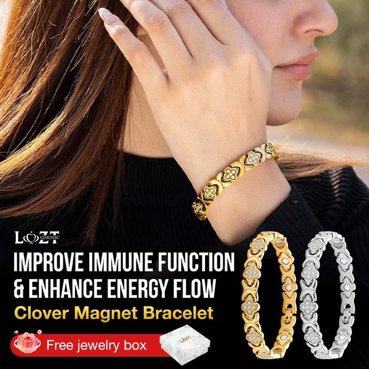 Clover Diamond Magnetic Bracelet - Found your stress-relief secret, Magnetic Wellness Boost