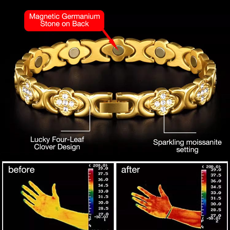 Clover Diamond Magnetic Bracelet - Found your stress-relief secret, Magnetic Wellness Boost
