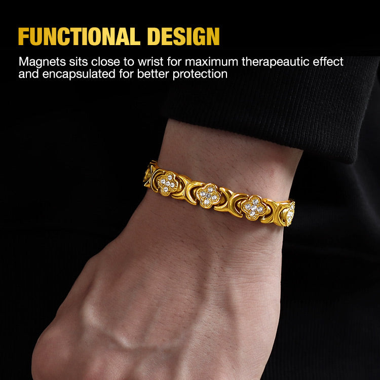 Clover Diamond Magnetic Bracelet - Found your stress-relief secret, Magnetic Wellness Boost