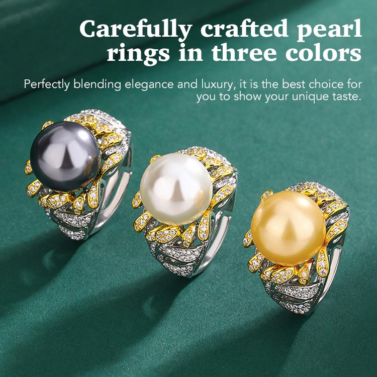 French Flower Diamond Natural Pearl Ring - An exquisite encounter of taste and luxury