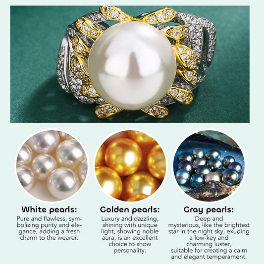 French Flower Diamond Natural Pearl Ring - An exquisite encounter of taste and luxury