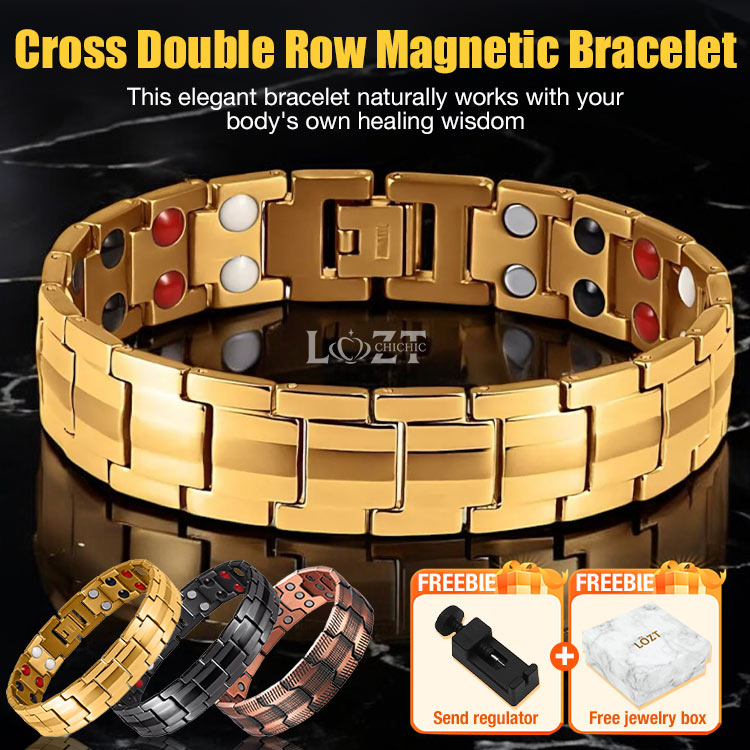 Heroes Day Sale - Cross Double Row Magnetic Bracelet