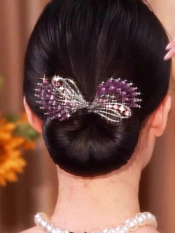 "Peacock Display" Angel Wings Elegant Hair Bun Maker