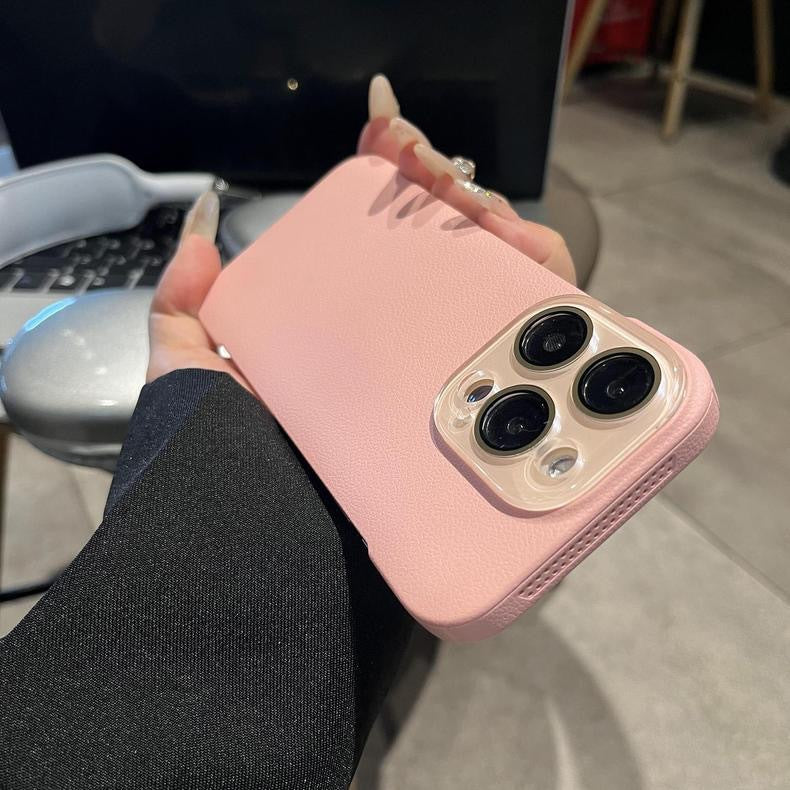 Litchi pattern borderless heat dissipation non-slip mobile phone case