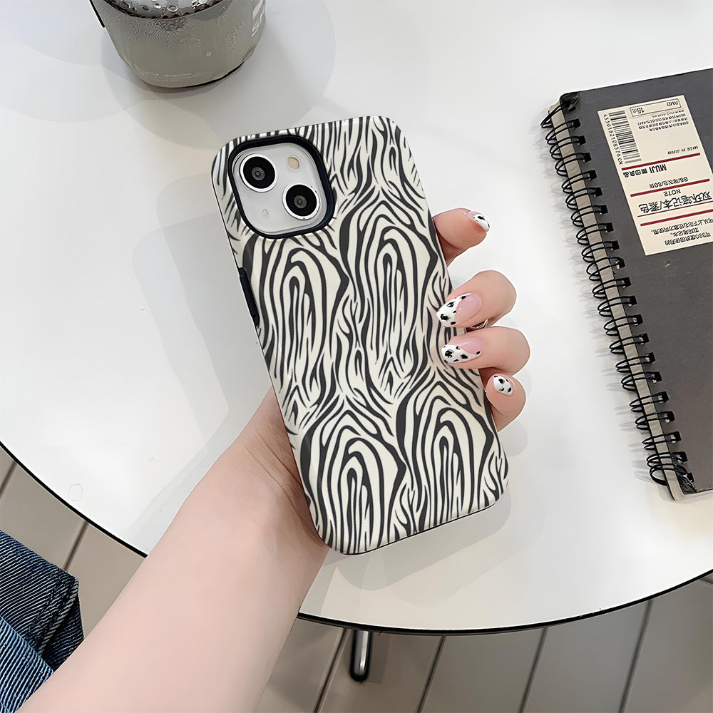 Trendy tiger pattern 2 in 1 film shell phone case