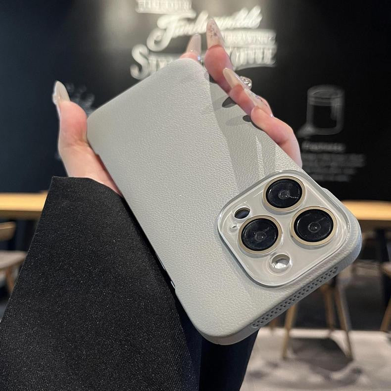 Litchi pattern borderless heat dissipation non-slip mobile phone case
