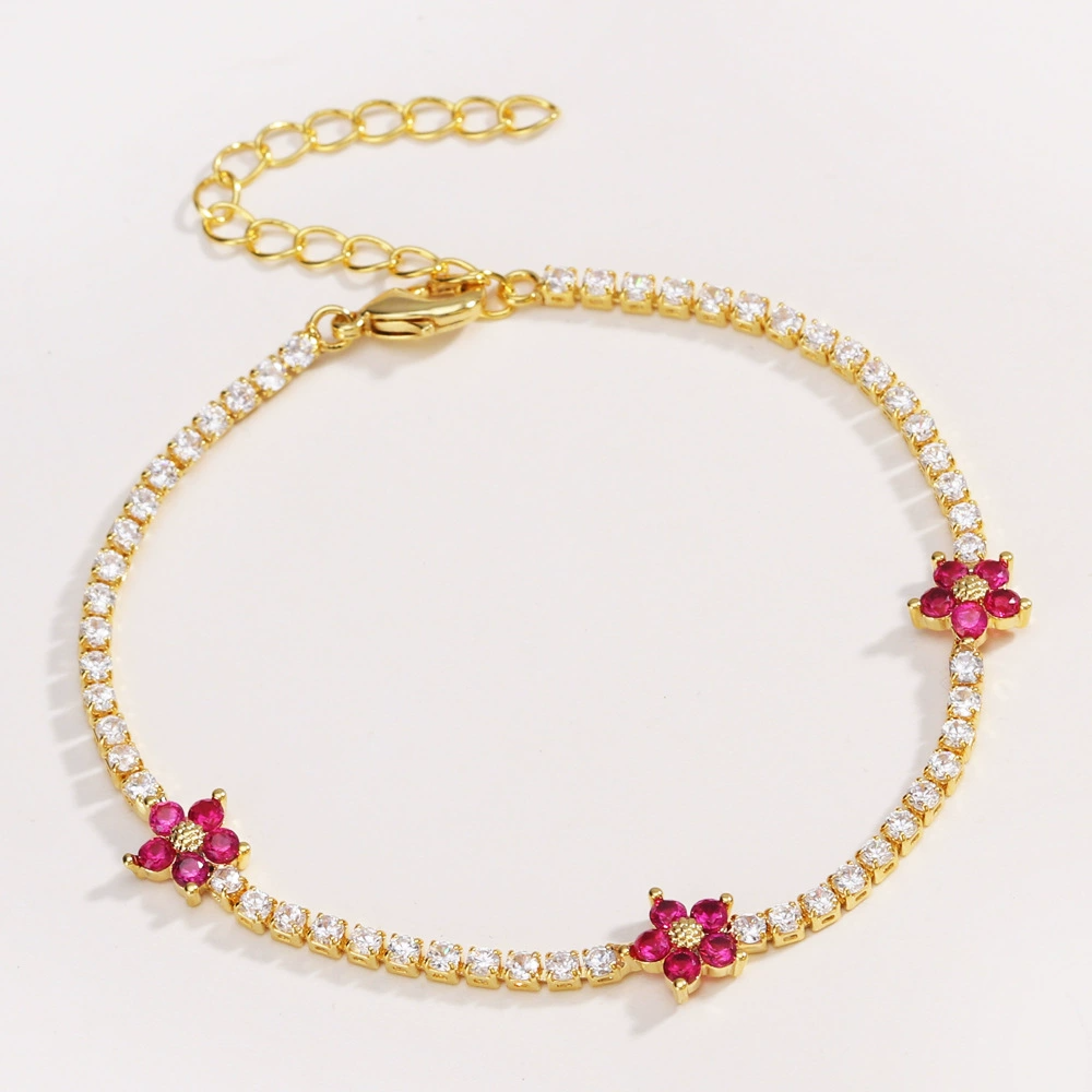 “Bloom for You” – Petite Floral CZ Bracelet