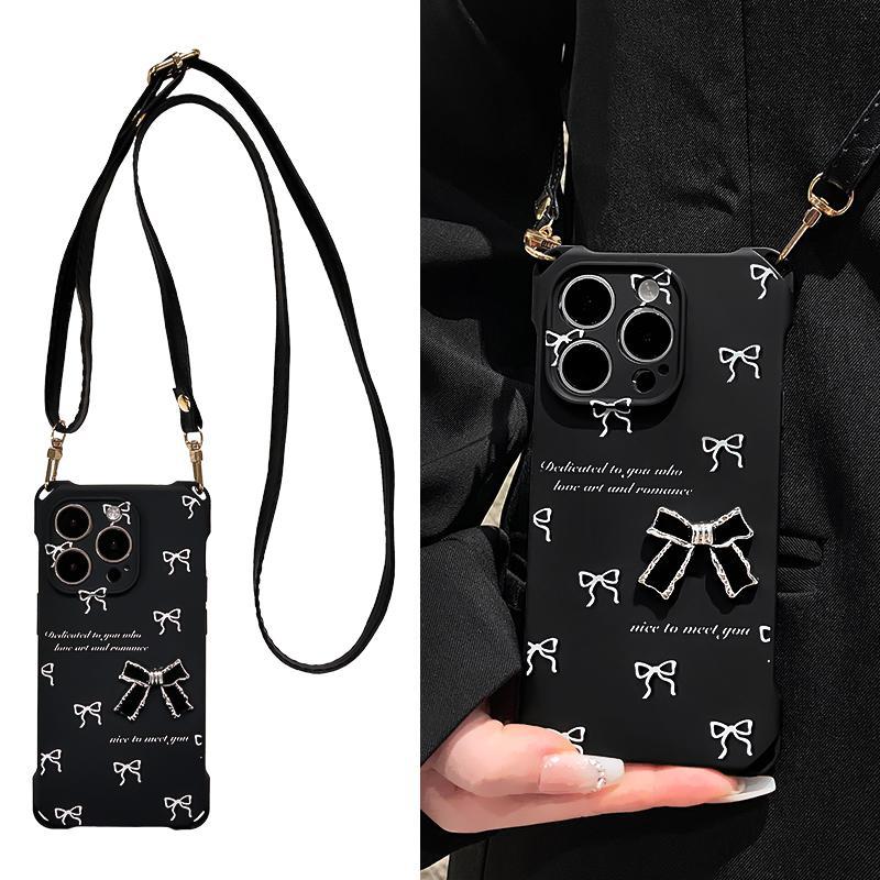 Hot ins bow phone case four corner lanyard phone case