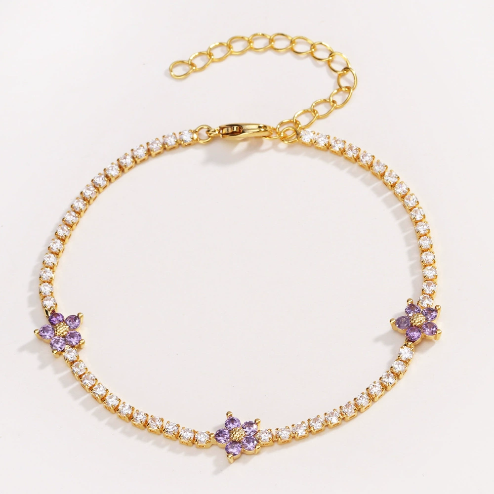 “Bloom for You” – Petite Floral CZ Bracelet